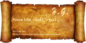 Havelda Györgyi névjegykártya